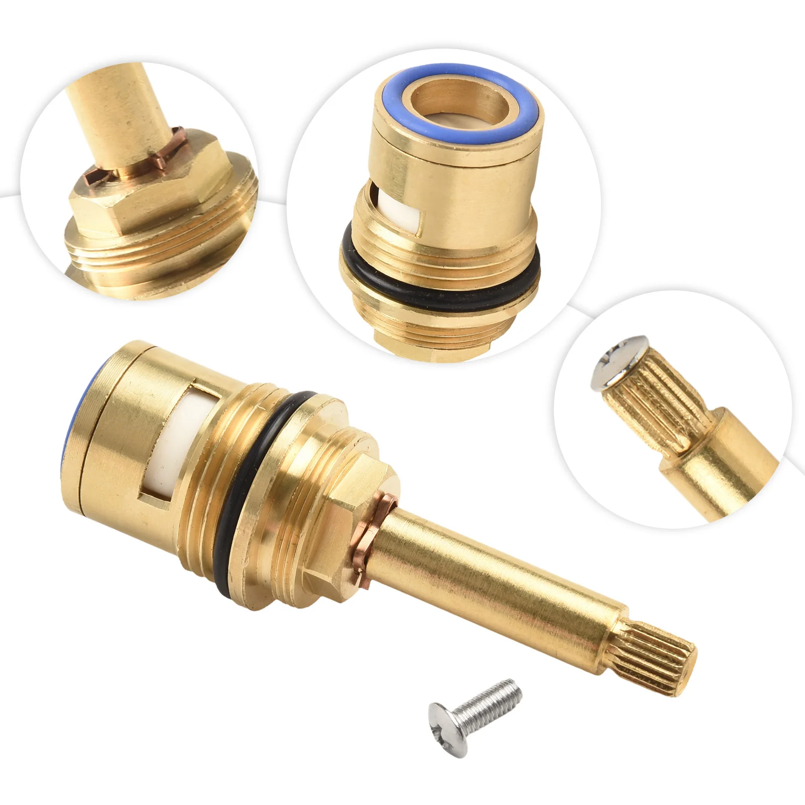 Shower Bath Tap Valve Cartridge Quarter Turn Flow Long Tall for stem Insert Copper Faucet Valve Switching Smoothing