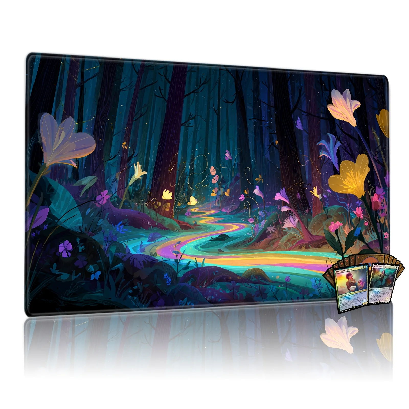 

Colorful River Forest Magic Party Game Mat Durable Rubber for MTG&TCG Games 35X60cm Mouse Pad Offices Desk Mats Friendly Design