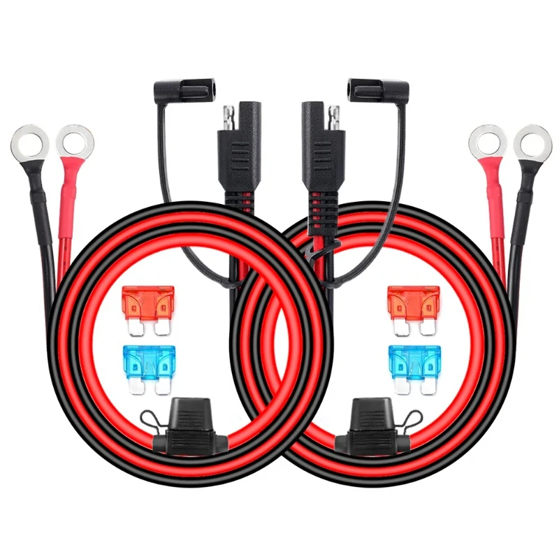 Double SAE Quick Release Cable Adapter Extension Solar Cable SAE to O-ring Connector Extension Cable for Battery Charger Maintai