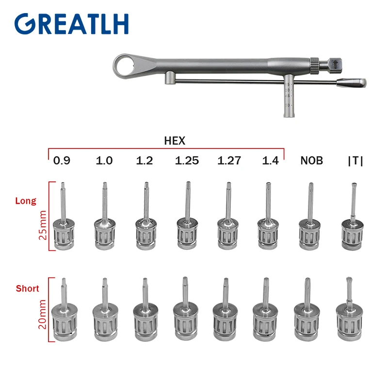 Dwa rodzaje wyborów wkrętaki dynamometryczne do implantów dentystycznych klucze sześciokątne zestaw protetyczny narzędzie stomatologiczne 1 zestaw