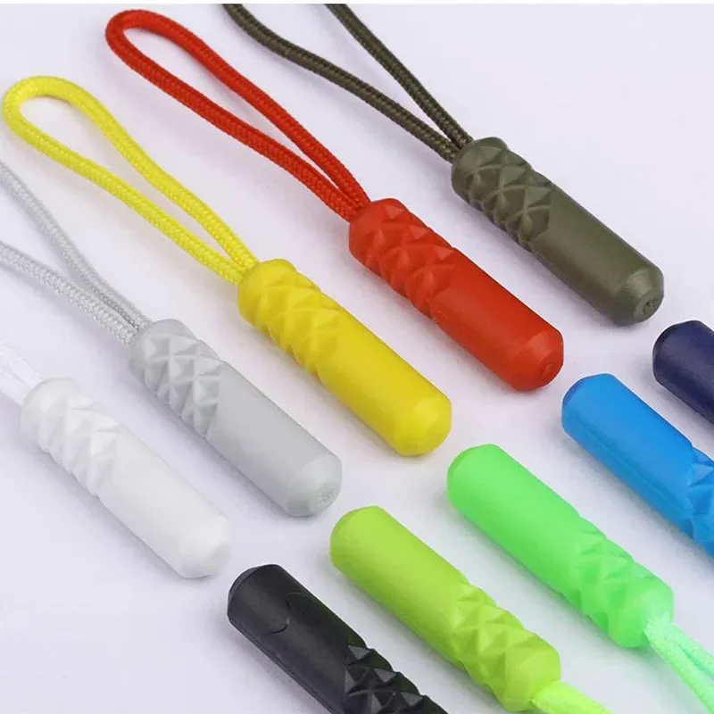 

10Pcs Zippers Pull Puller End Fit Rope Zipper Pull Replacement Zipper Tab Tag Cord Extension Fixer Backpack Suitcase Zipper Cord