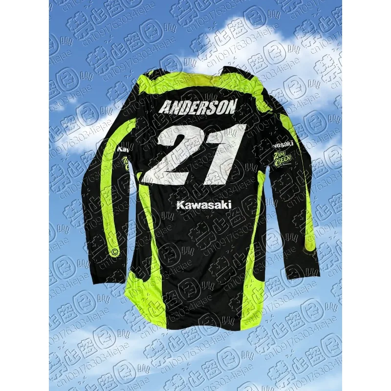 

Kawasaki 3D Printed Motorsport Driver Long Sleeve T-Shirt for Men Breathable Quick-Dry Elastic MTB Downhill Bike Racing Clothing