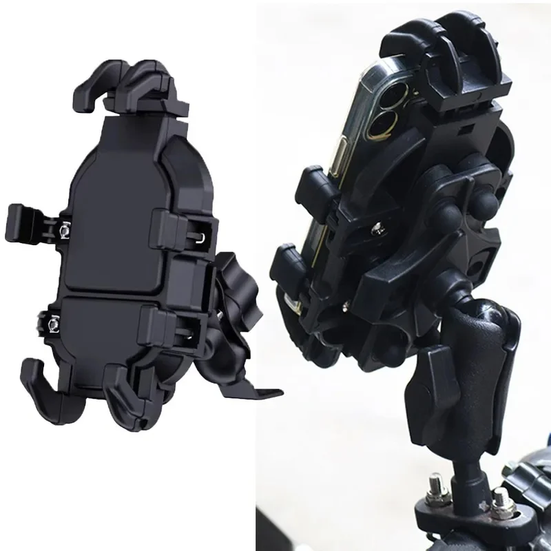 Motorcycle Handlebar Phone Holder Stand for Outdoor Riding - Rearview Mirror GPS Navigation Mount Compatible with Motorbike Elec
