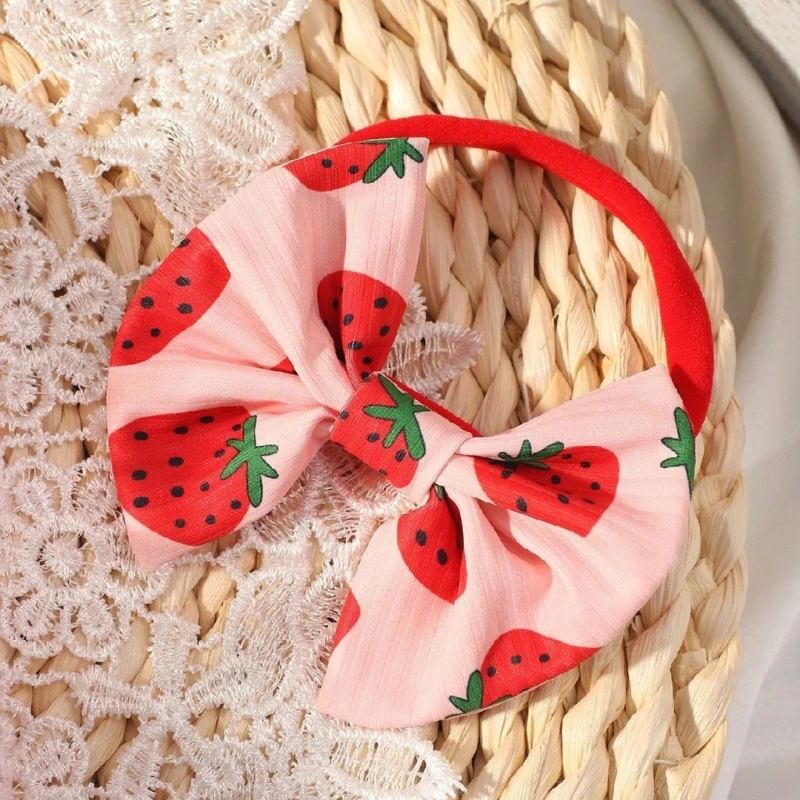 Q0KB Headband Skirt for Newborn Photography Props Overalls Strawberry Jumpsuit