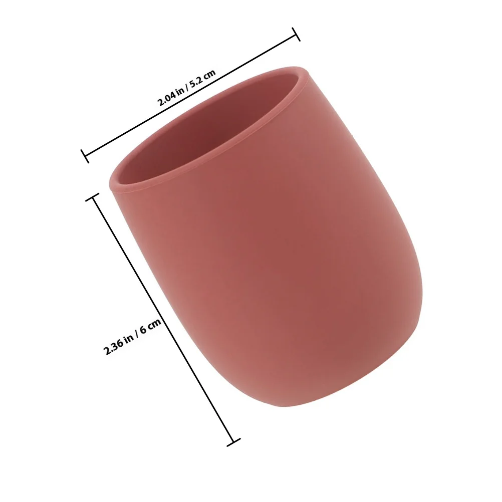 2 Stück Baby-Trainingsbecher, Silikon-offener Becher für Kleinkinder, langlebig, hitzebeständig, leicht zu reinigen, sicher, kleine Hände, Silikonbecher für Babys