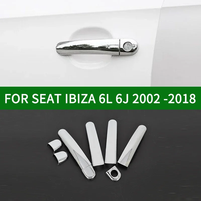

ДЛЯ SEAT IBIZA 6L 6J5 2002-2018 аксессуар глянцевый хром серебристый чехлы на дверные ручки отделка TDI FSI TFSI GPL LPG FR
