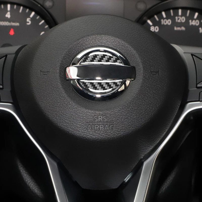Car Steering Wheel Carbon Fiber Stickers For Nissan Qashqai J11 J10 X-trail T32 Juke Altima Sentra Micra Leaf Inner Cover Decal