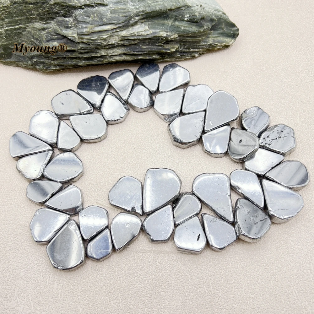 Titanium Plated Irregular Top Drilled Natural Agates Quartz Slice Pendant Beads MY230760