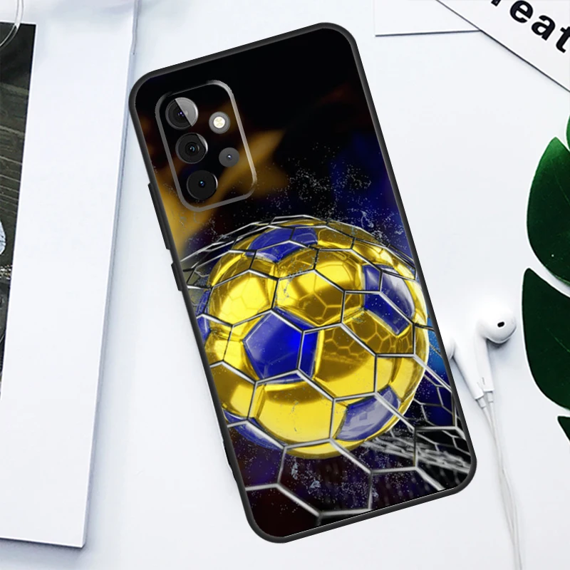 Fire Football Soccer Ball Phone Case For Samsung Galaxy A34 A54 A14 A32 A12 A13 A33 A22 A52 A72 A23 A53 A73 A51 A71