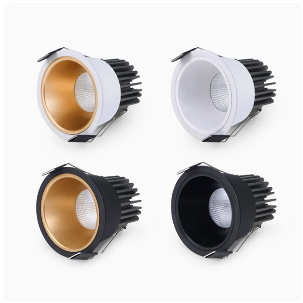 Dimmable LED Downlight Recessed Ceiling Lamp Spotlight Aluminum COB 110V 220V Home Office Store Spot LED Hole 55/75/95mm