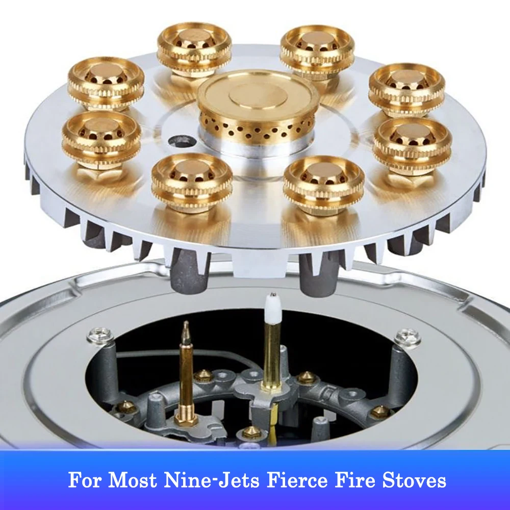 9 Cores Household Gas Stove Accessories, Copper Nozzle & Fierce Fire Burner Plate, Replacement Parts For Kitchen Gas Stove
