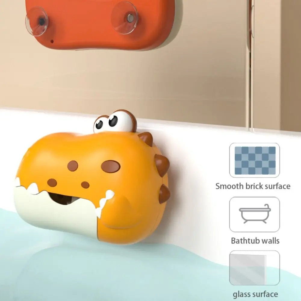 Portable Dinosaur Shape Bath Bubble Maker Music Automatic Bubble Machine Suction Cup Electric Bathtub Bubble Machine Boys Girls