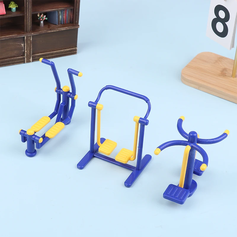 1Set 1/12 Dollhouse Outdoor Park Fitness Equipment Model Dollhouse Sportscene Decoration Toys Micro Scene Construction Props