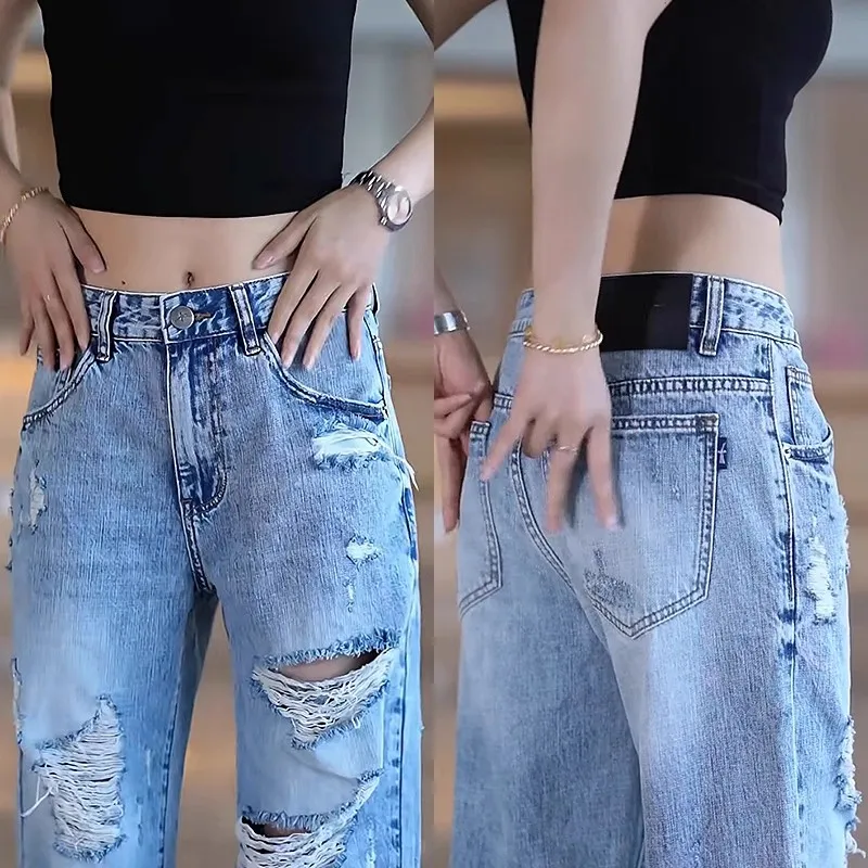 

Advanced American Sle Men's Jeans Casual Streetwear Waed Straight Leg Long Trousers Faionable Urban Youth Cotton Jeans