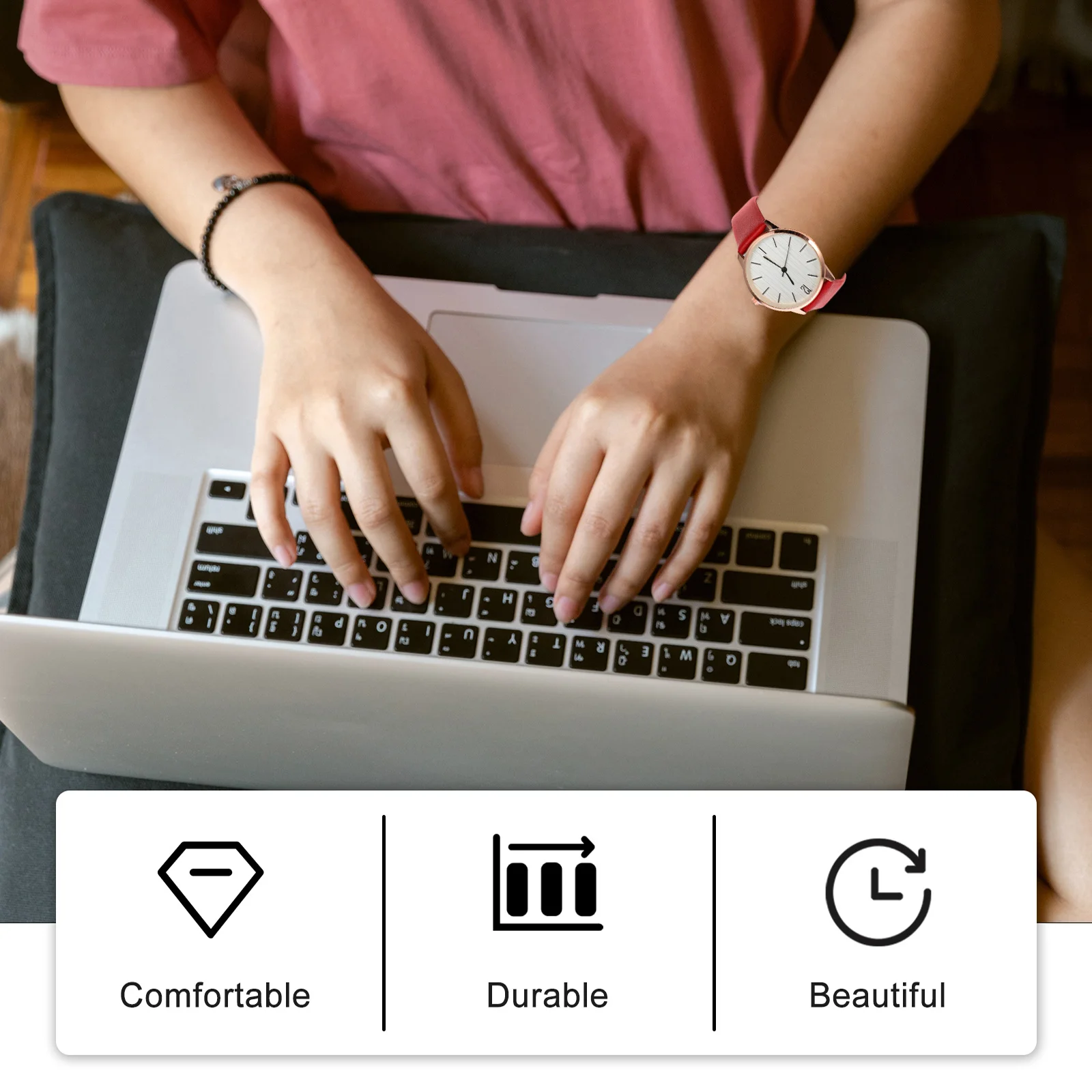 

Quartz Watch For Women Glass Alloy Strap Adjustable Female Wristwatch Lightweight Lady Casual Timepiece