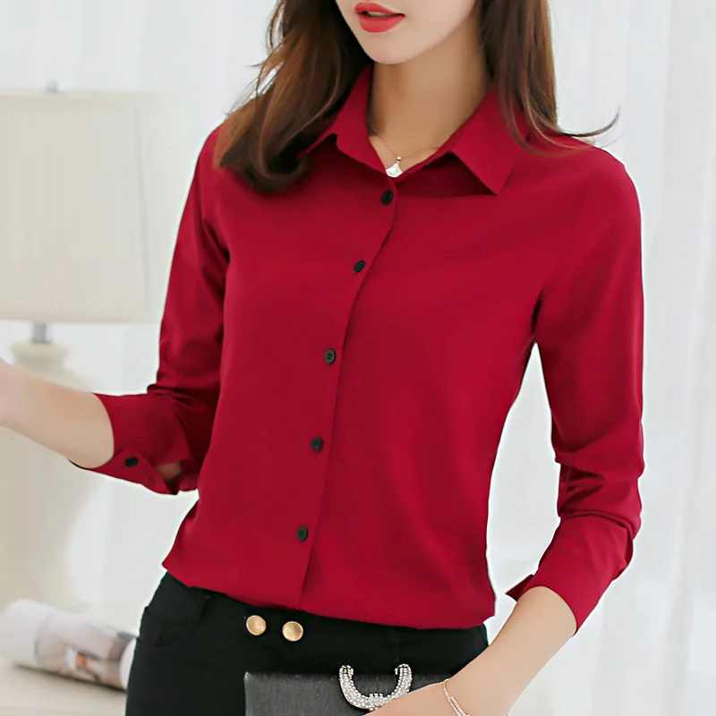 Korean Fashion Women Shirts Green Shirt Women Long Sleeve Shirts Tops Office Lady Basic Shirt Blouses Woman Blouse NS5626