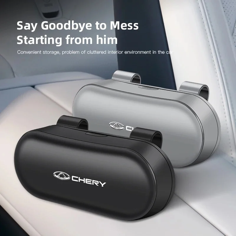 1Pc Stylish Car Sun Visor Glasses Box for Chery S5 O5 E5 C5 PRO PHEV Tiggo 5 8 7 Arrizo Sunglasses Organizer Auto Accessories