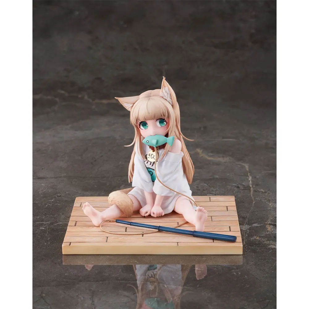 座っている魚を食べるアニメのおもちゃ,PVCの装飾,うちの猫の装飾,onnanoko de figure,ギフトコレクション,8cm