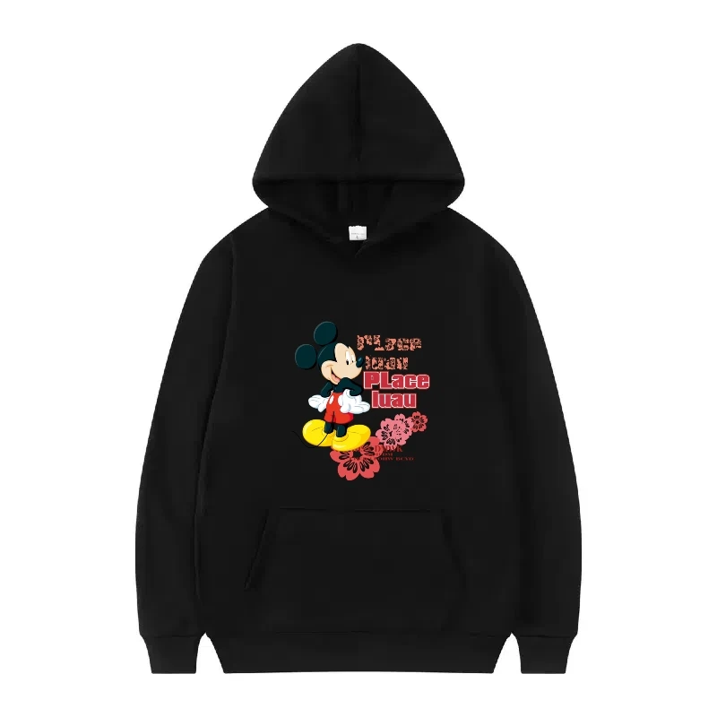 Disney Mickey Maus Cartoon-Muster Frau Sportliche Lose Weiß Frühling Tops Kleidung Pullover Damen Günstige Hoodies Sweatshirts