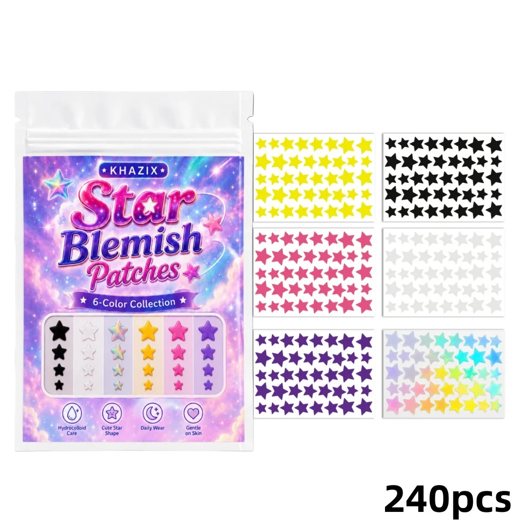 Invisible Star Pimple Patches 240 Count Hydrocolloid, Cute Face Spot Treatment Patches