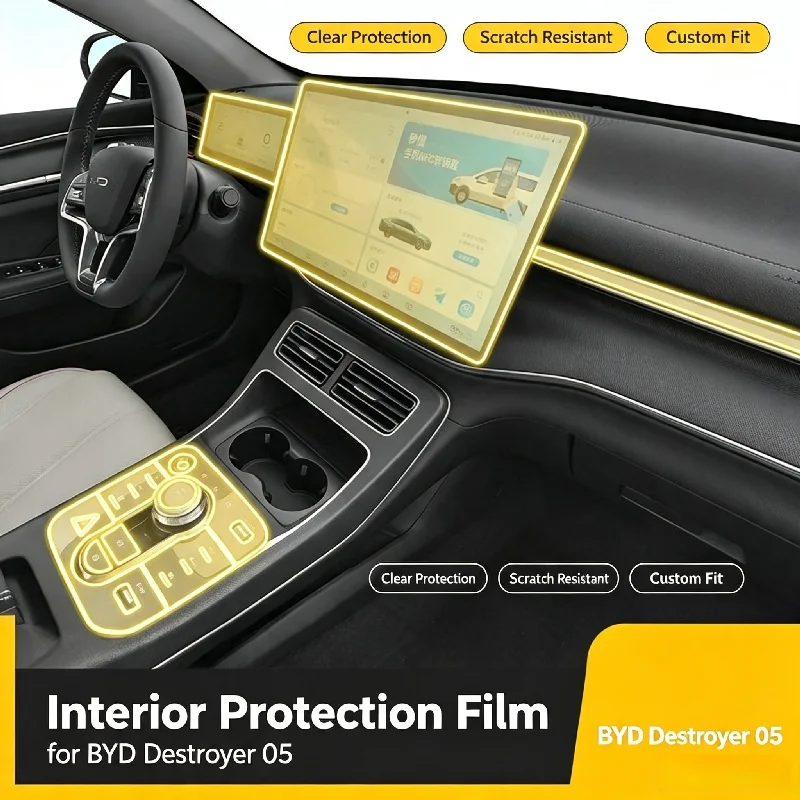 for 22-24 BYD Destroyer 05 dedicated screen center console interior trim car modification transparent protective film