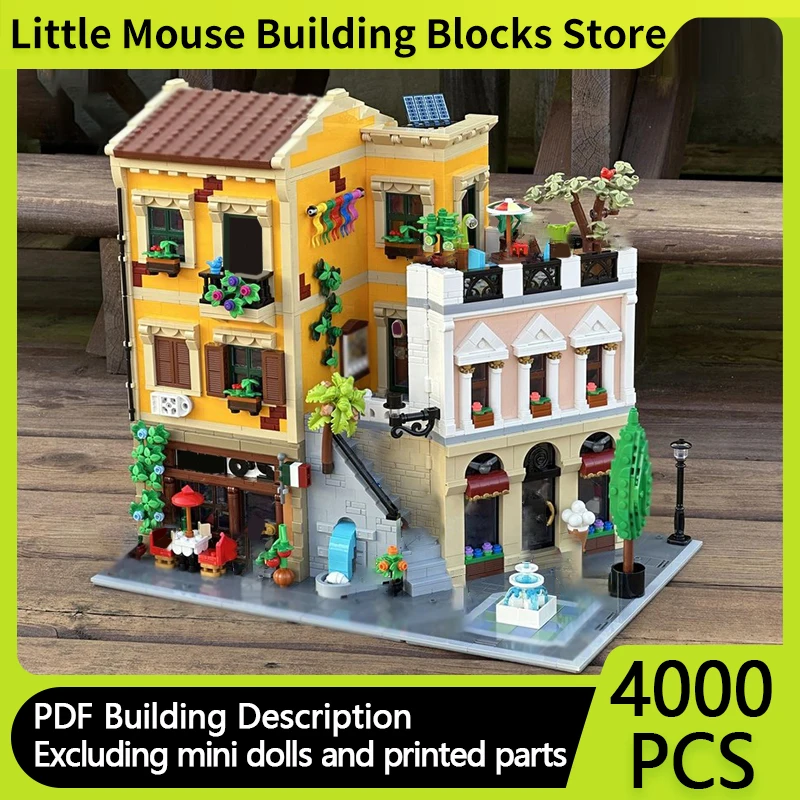 

City Street View Model MOC Building Bricks Street Corner Store Modular Technology Gifts Holiday Assemble Children Toys Suit