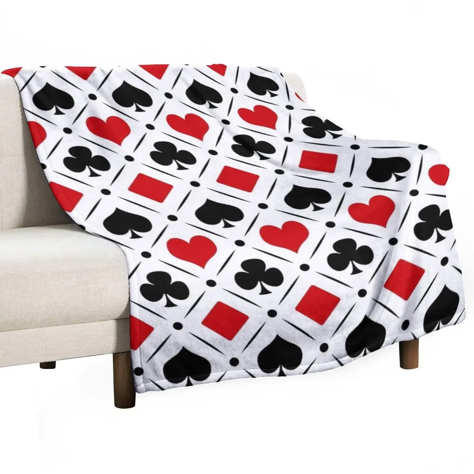 

Playing card suits symbols Throw Blanket Flannel Sofa Luxury Thicken Camping Blankets