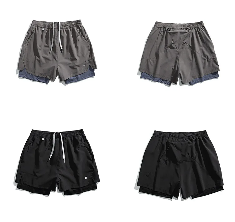 Unisex 2-in-1 Laufshorts Schnelltrocknend Fitness-Shorts Doppelschichtige Kompressions-Laufhose Sportliche Fitness-Jogging-Shorts – Detail 29