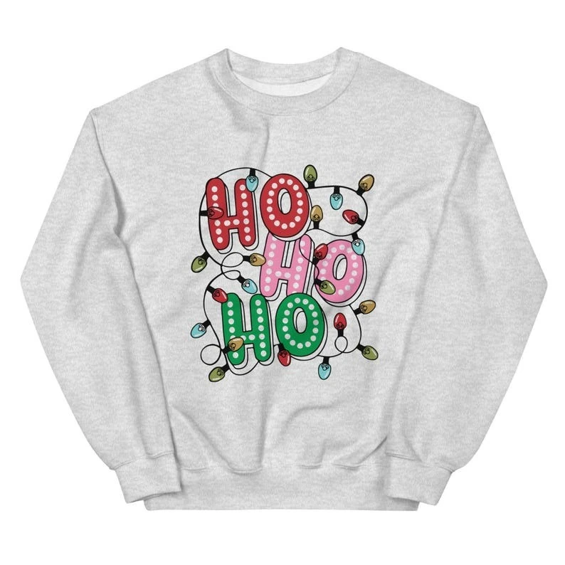 

Ho Ho Ho Праздничный свитшот Забавная рождественская рубашкаУгольные милые буквы Простой универсальный новый стиль Эрмальная толстовка с капюшоном Студенческая толстовка