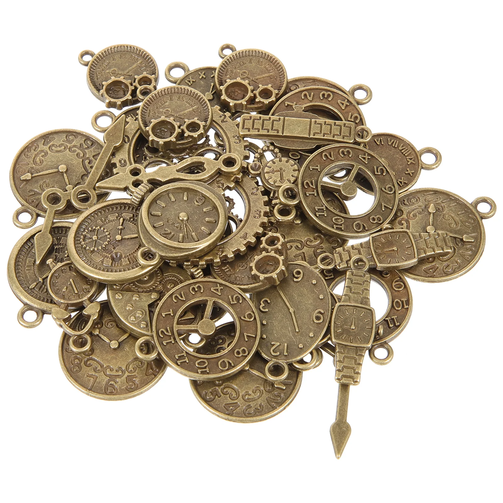 

Retro Alloy Watch Charms for Bracelet Accessories Vintage Jewelry Making Pendants DIY Metal Charm Set H made Craft Supplies