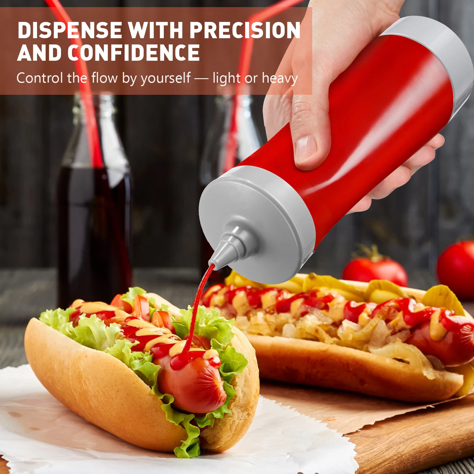 Botella exprimible de 3 uds., dispensador de salsa de plástico resistente a fugas para Ketchup, mostaza, barbacoa, uso en la cocina al aire libre, botella exprimidora