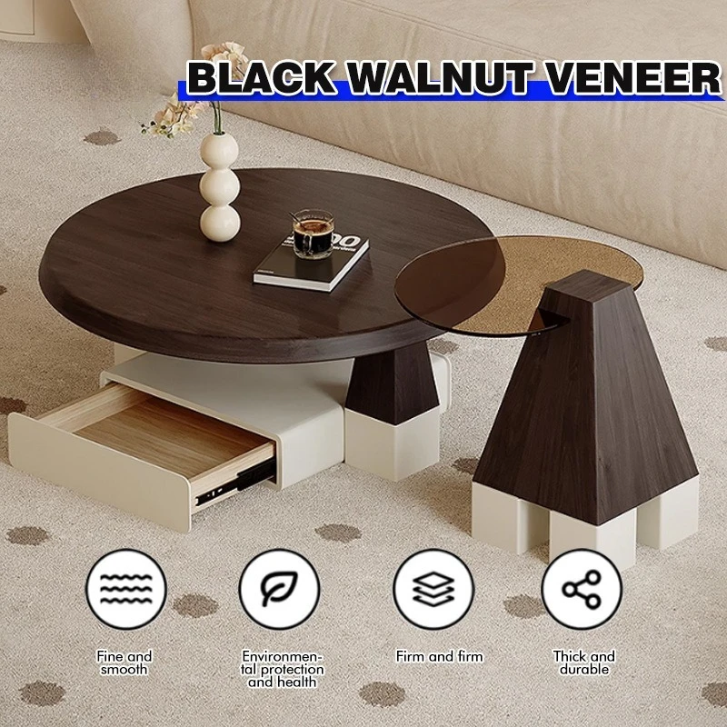 طاولات القهوة الخشبية الصلبة الإيطالية الحد الأدنى الشمال الطابق الدائمة غرفة المعيشة مصمم طاولة القهوة أثاث المنزل الإبداعي FYCT