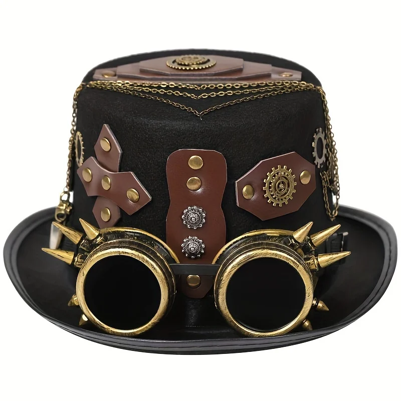 Womens Men Steampunk Top Hats Victorian Hat Felt Tuxedo Costume Hat Coachman Hat Dress Up Hat Halloween Party Gift