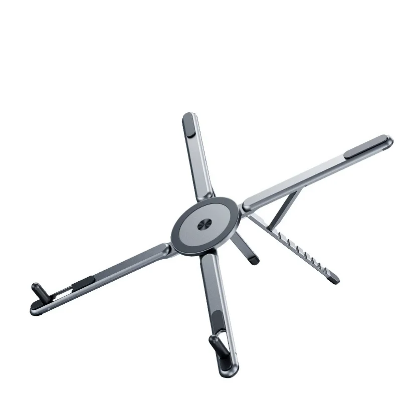 3in1 Aluminum Foldable Magnetic Stand Portable Adjustable Angle Compatible with Phone Tablet Laptop Handheld Selfle Stick