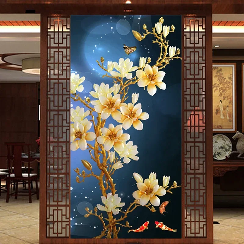 Magnolia Flower 5D Diamond Painting Landscape Full Diamond Embroidery Living Room Office Home Decor Diamond Cross Stitch Kits