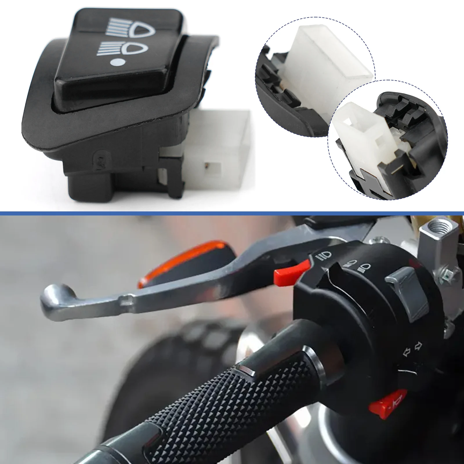 Universal Motorcycle Headlight 3 Way Swtich Start Light Headlight Horn Turn Signal Button For Honda TRI Moped Scooter ATV