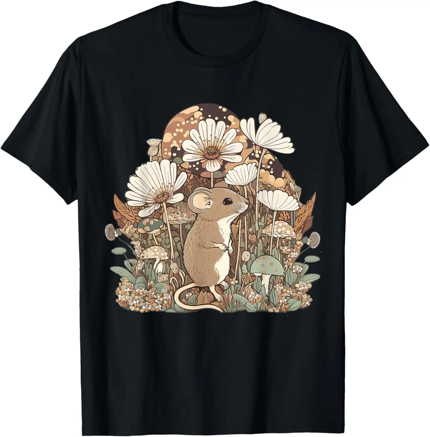 

Cute Cottagecore Floral mouse Aesthetic Girls Women Graphic T-Shirt