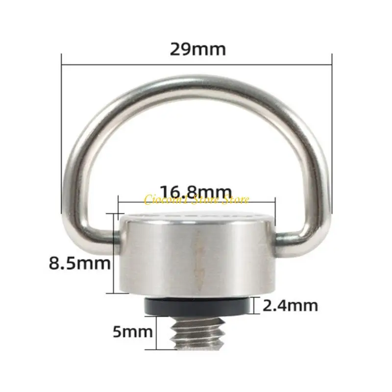 A3PC Quick Release D Rings Tripods Screw Stainless Steel 1/4" Thread Flats Head Screw