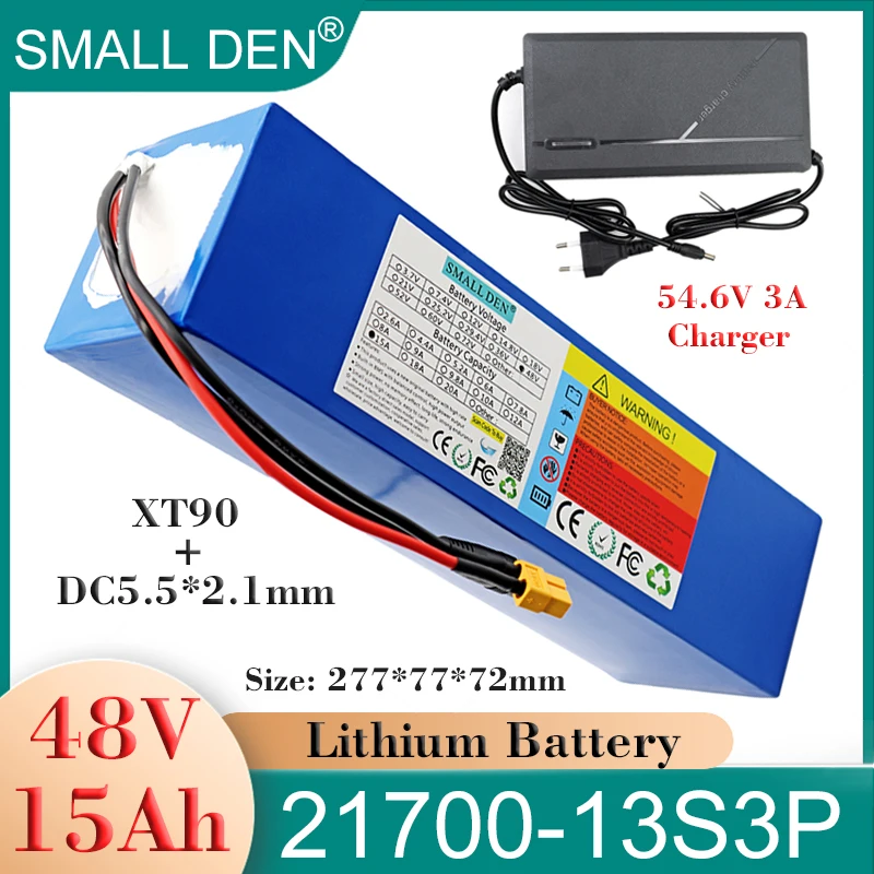 48V 15Ah 21700 Lithium battery pack 13S3P 1500W High power motor For 54.6V Electric two wheelers scooter built-in BMS+3A Charger