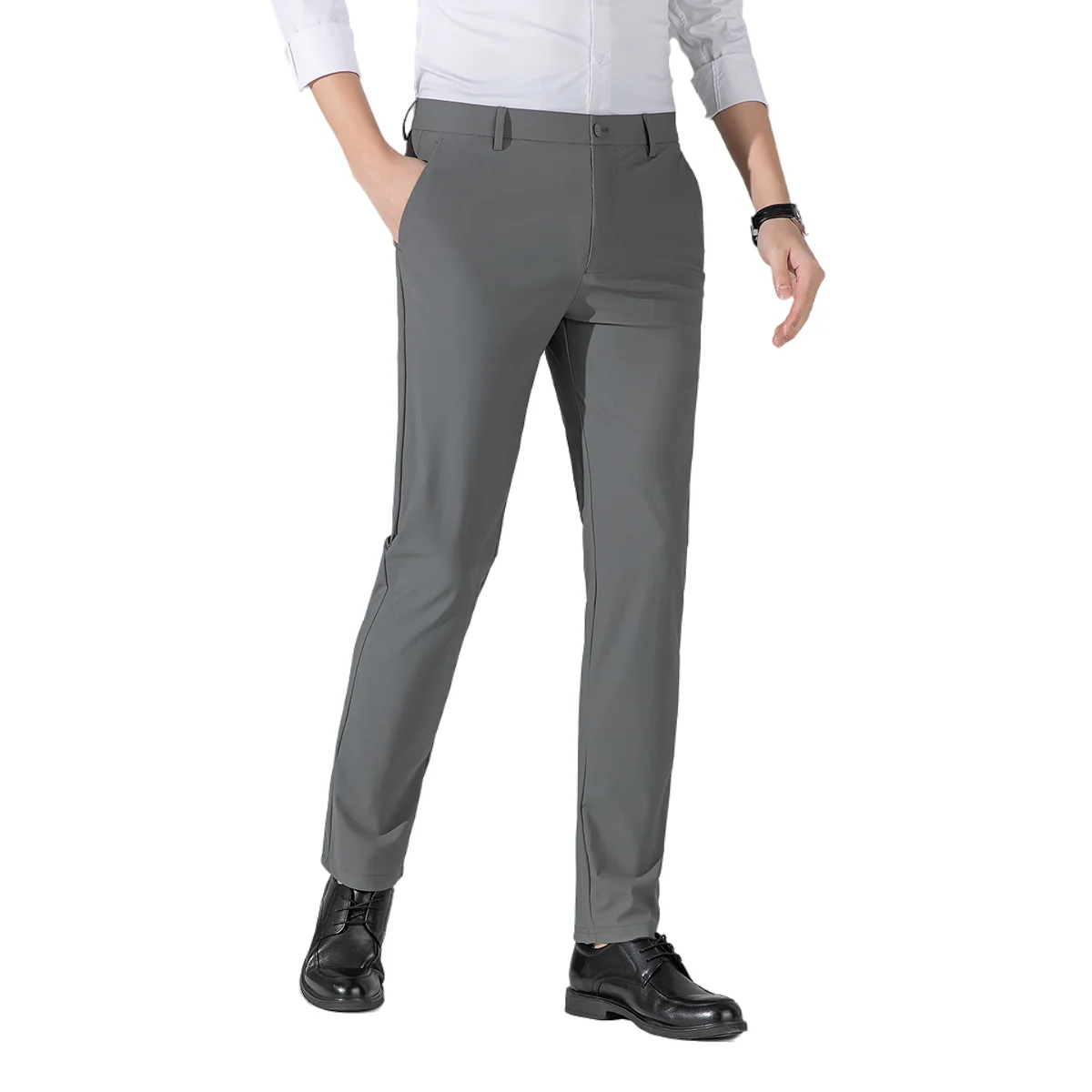 

Мужские модные брюки для костюма: летние, тонкие, прохладные и дышащие, из нейлона, для делового и повседневного стиля, универсальные для ежедневных поездок и офиса