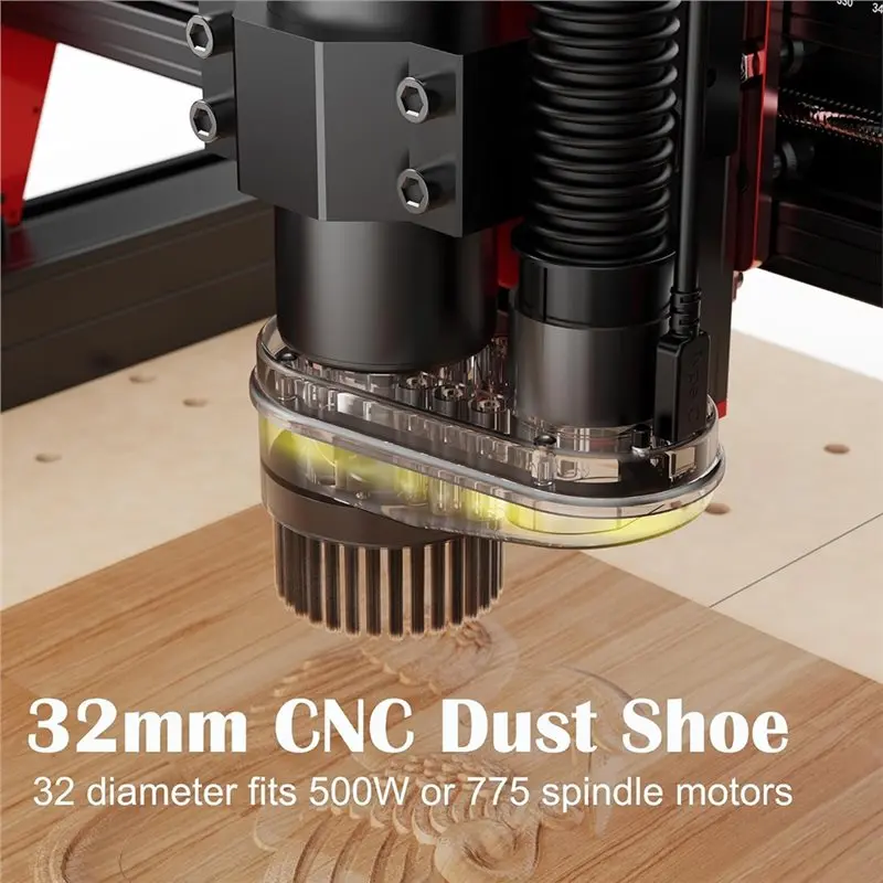 ABMH-CNC Machine Dust Collector With Air Filtration, 6000Pa Suction 2.8L Large Bin, 775 RPM/500W Spindle Motor EU Plug