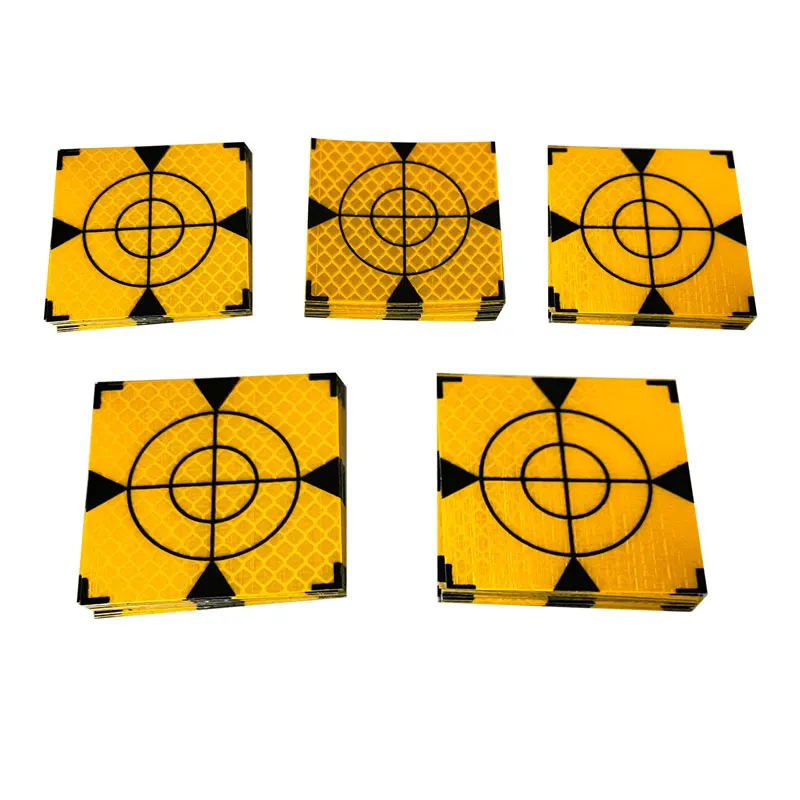 Folha Refletora para Levantamento Total da Estação Geografia Triângulo Amarelo Adesivo Reflexivo Tamanho 60×60 20 30 40 50 mm 100 Pcs