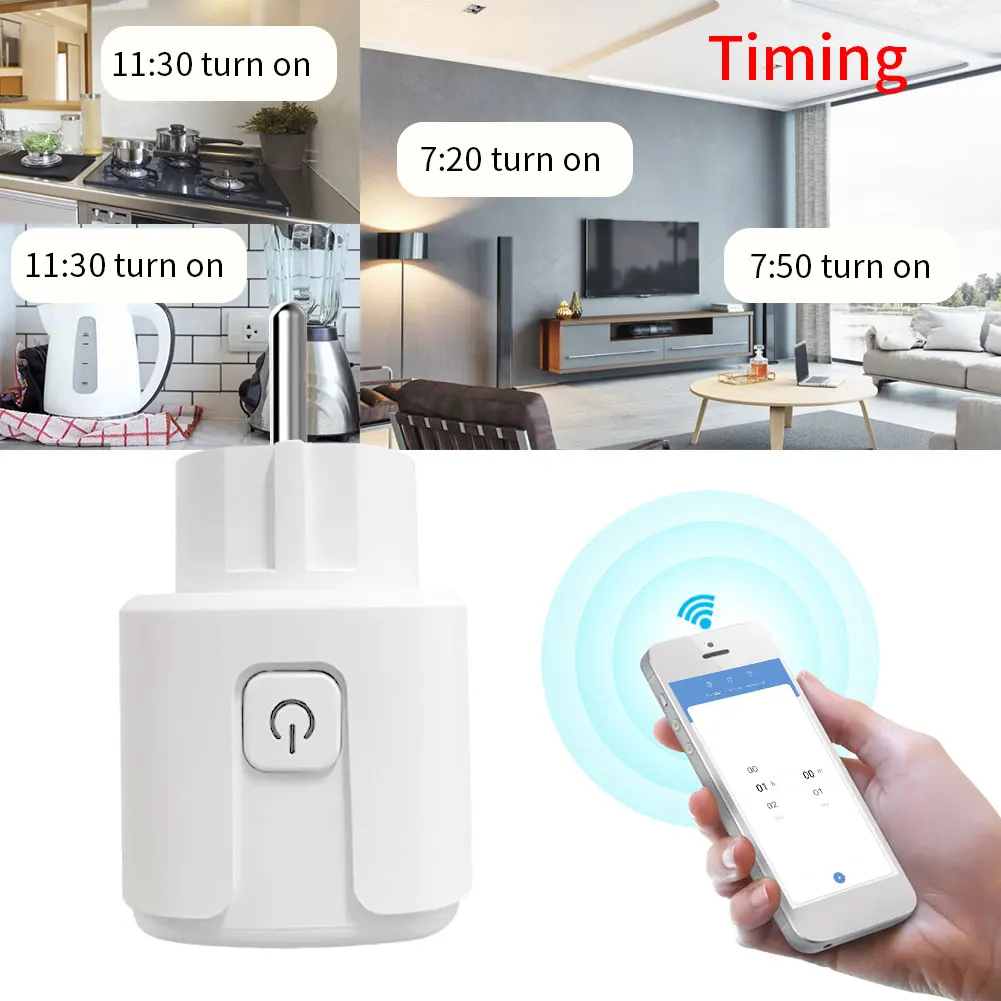 CBE Tuya Wifi Smart Steckdose EU Stecker 16A Power Monitor Fernbedienung SmartLife APP Funktioniert mit Alexa Yandex Alice Google assistent