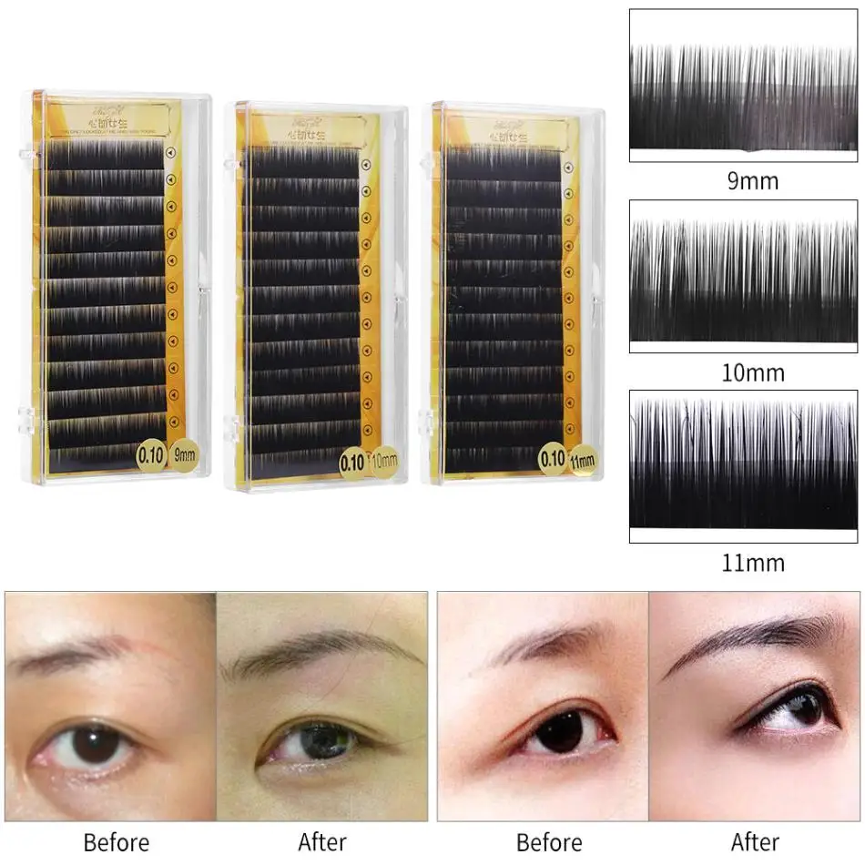 Potenciador de extensión de cejas artificiales para maquillaje de pestañas, 0,10mm