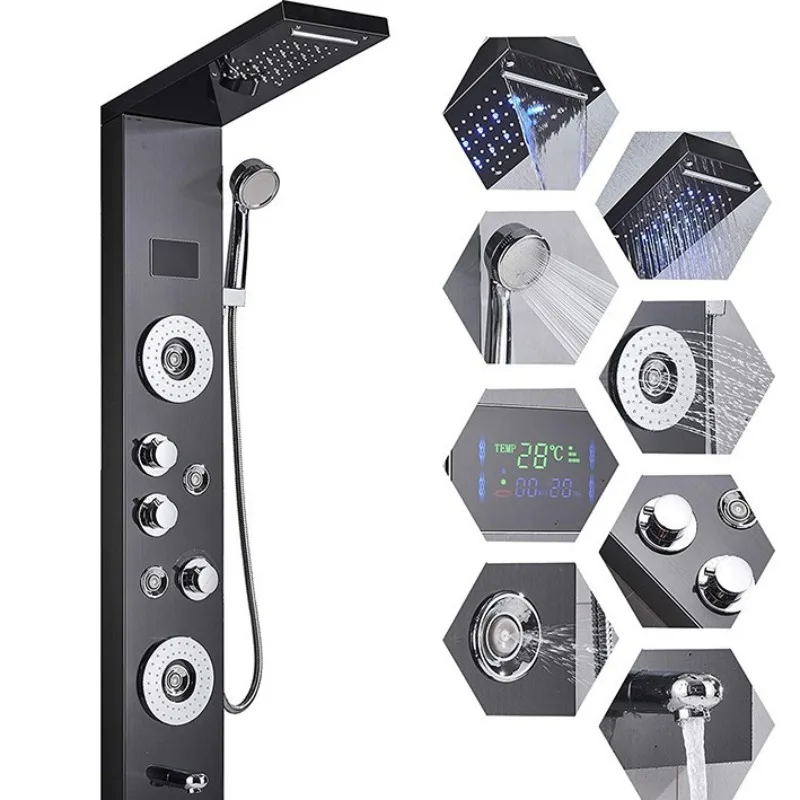 

Shower Screen Smart Shower Set, Integrated Shower Shower, Five-speed Multi-functional Water Outlet Bathroom Set