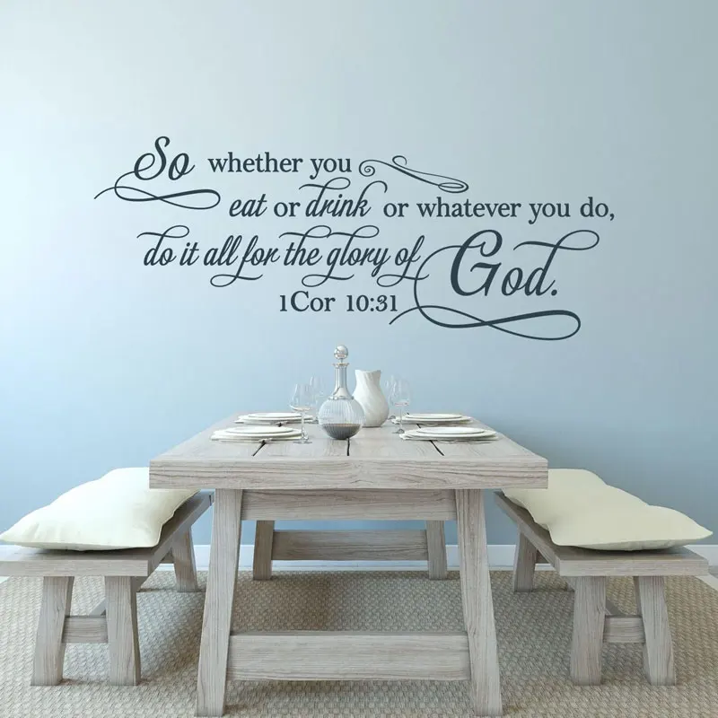 Corinthians 10:31 Bible verses GOD vinyls wall stickers Christian living room bedroom wall stickers decorative wallpaper SJ8