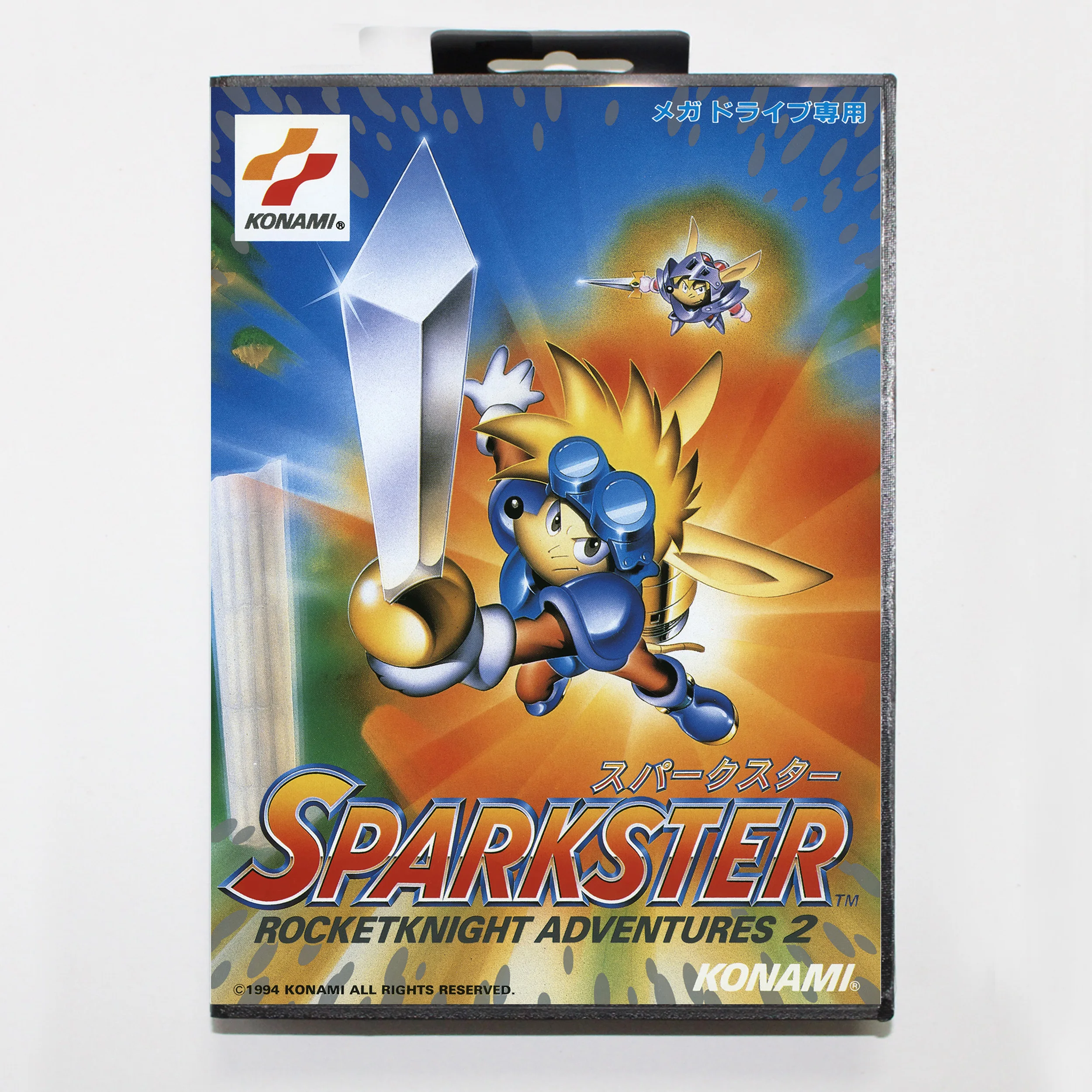 Sparkster Rocket Knight Adventures 2 carte da gioco con scatola al dettaglio carrello MD a 16bit per sistema Sega Mega Drive/Genesis