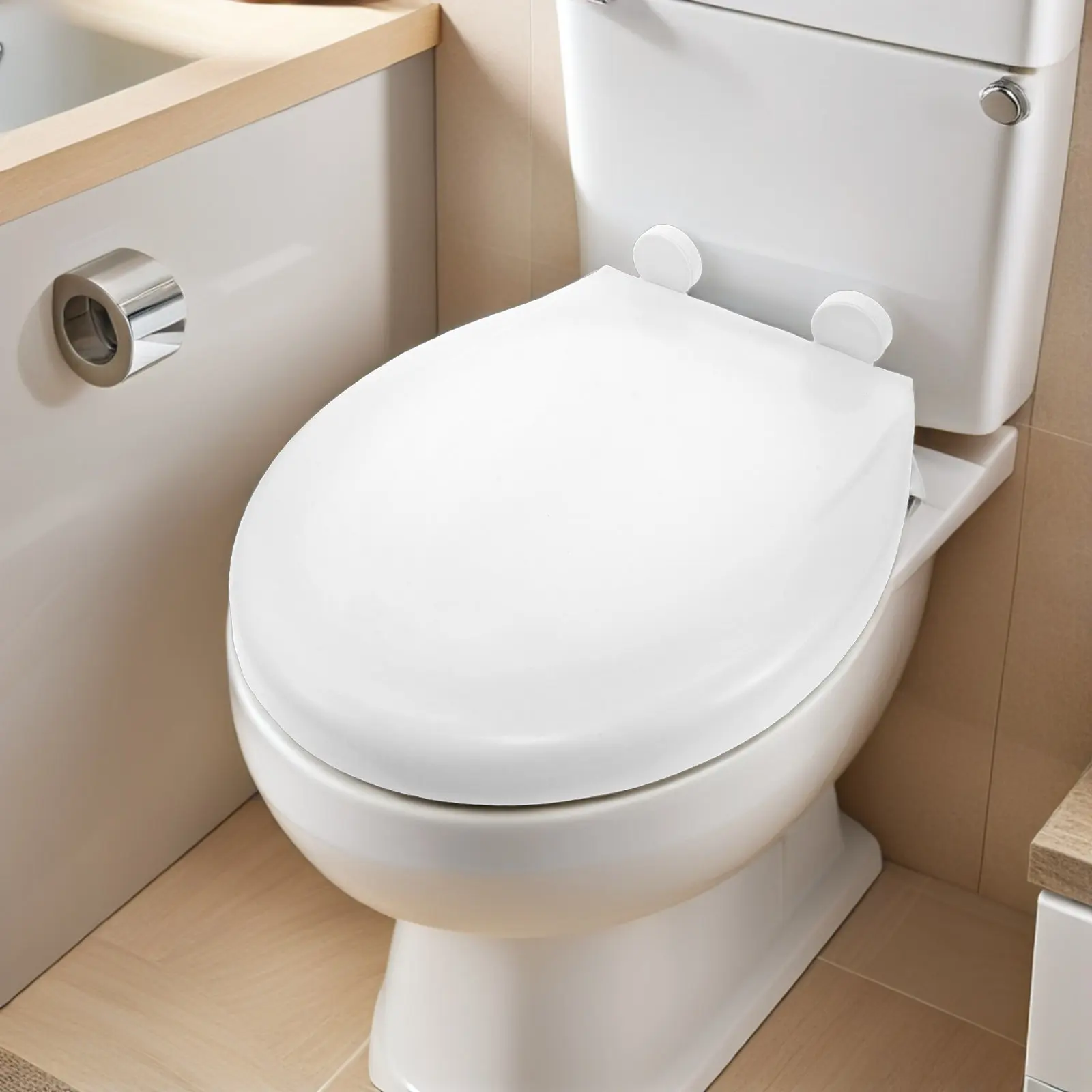 

Soft Toilet Seat Cover Universal Fit Comfortable Anti-Slip Surface Easy to Clean Modern Style Bathroom Decor Upgrade