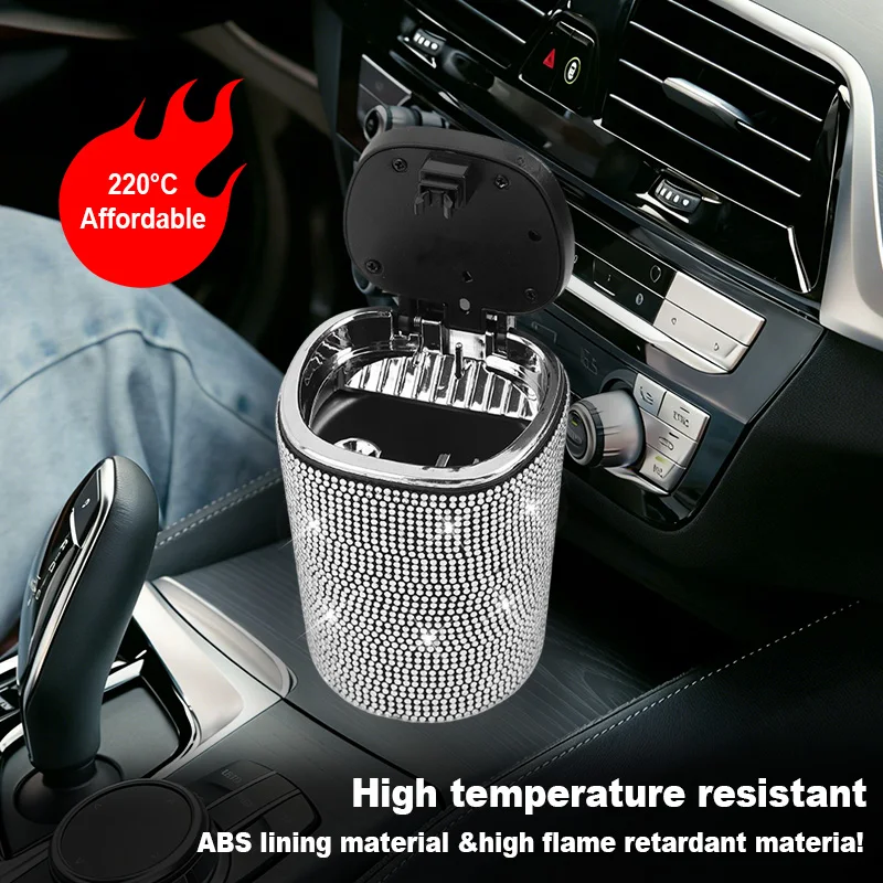 Smokeless Car Ashtray Flame Retardant Car Portable Belt Mini Car Trash Can For Car Cup Holder Home Office Auto Interior Parts