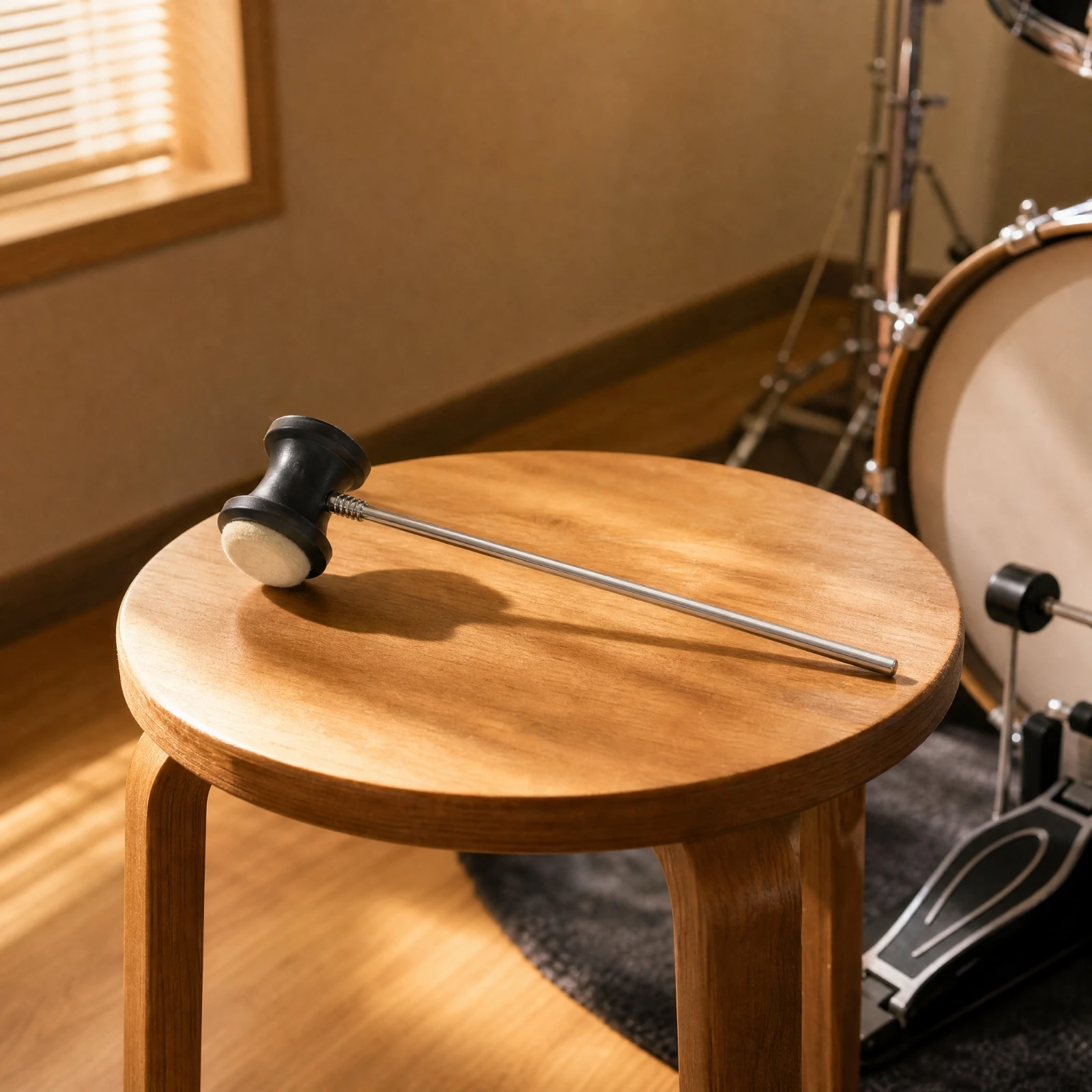 Wool Felt Bass Drum Pedal Beater Long-Lasting Bass Drum Pedal Beater Balanced Low-End Response Versatile for Drummers